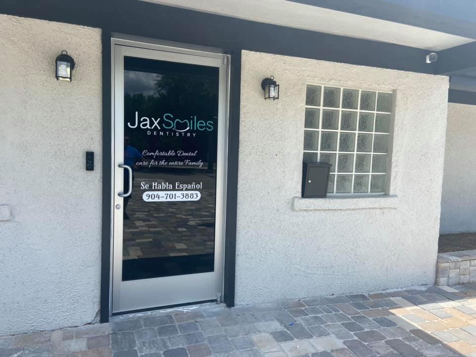Front Door of Jax Smiles Dentistry, a Provider of Preventative Dentistry Services