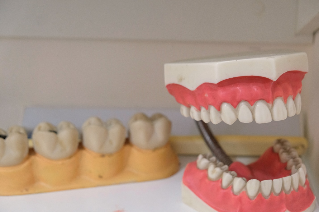 Plastic teeth in a clinic