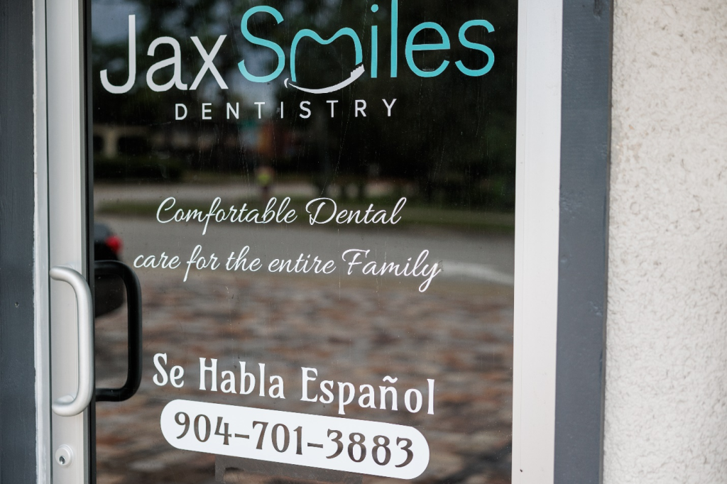The door to Jax Smiles Dentistry